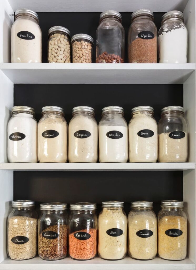 picture of a pantry with food containers