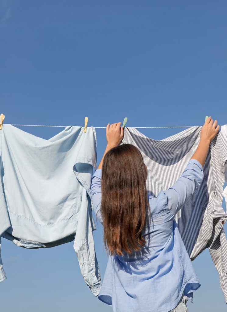 a lady doing her laundry