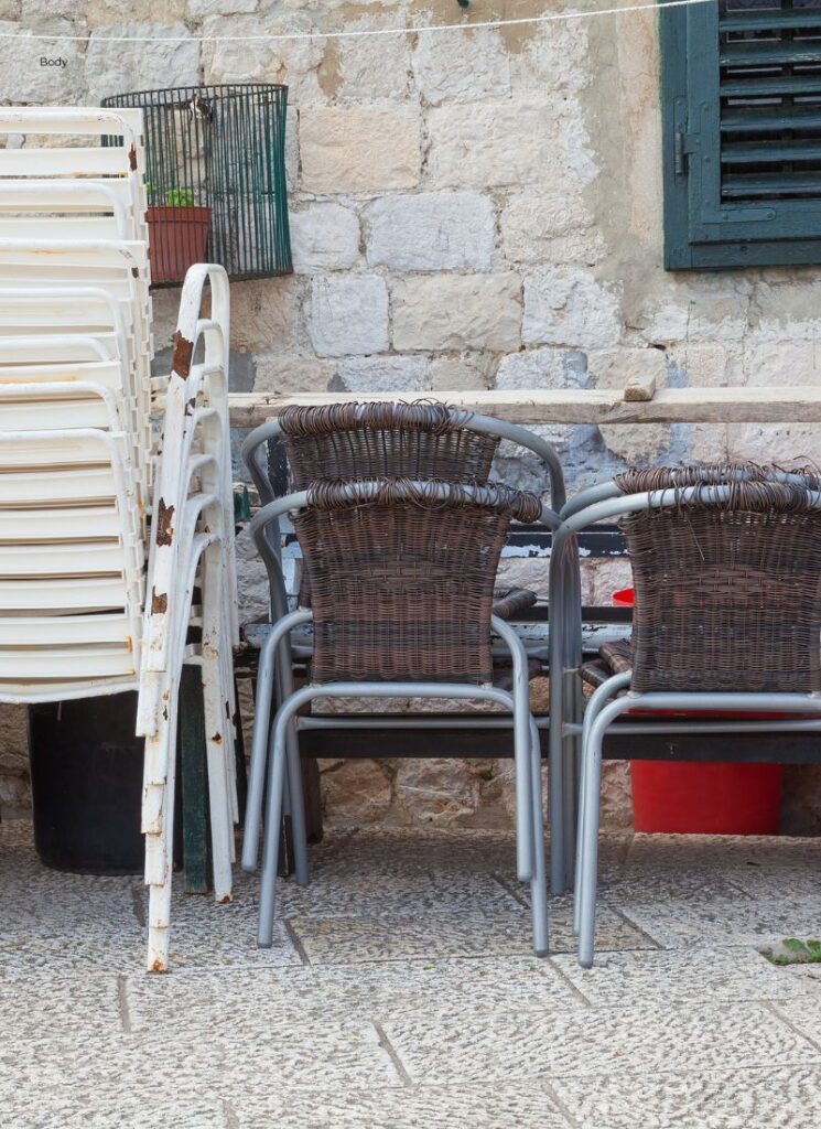 an unused furniture
